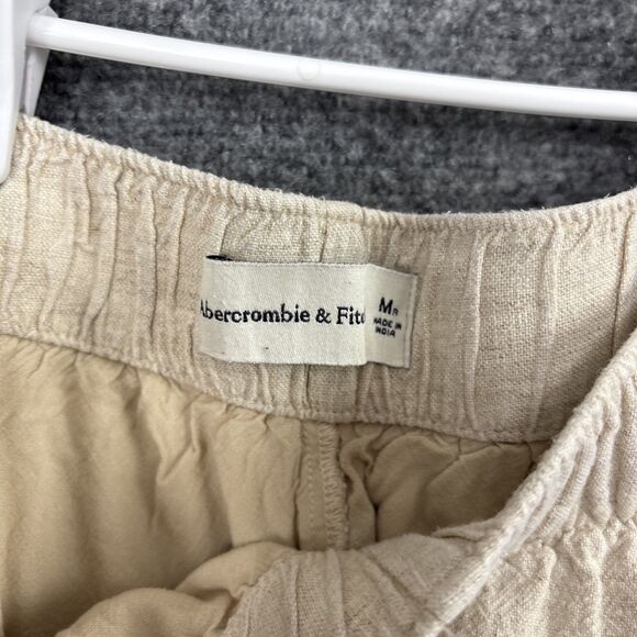 Abercrombie & Fitch Pants Womens Size M Beige Linen Blend Lined Lagenlook - Picture 3 of 11